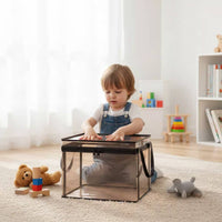 Transparent Clear Plastic Storage Box Reinforced Edges Zippered Storage Box Carry Handles Household Organizer for Shelf, Floor, Window Seat