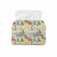 toadstool artwork Illustrated Tissue Box Cover artistic Design Decorative Tissue Container Colorful Print Home Decor Great Gift concept for Nature Lovers, Office Workers, Living Room, Bedroom, Coffee Table, Kitchen Countertop