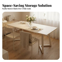 Modern Minimalist Design Rectangular Table and Chair Set Light Luxury Aesthetic 5-Piece Table and Chair Set scuffResistant surface Dining Room Furniture Sturdy Construction for Families, Homeowners, Students, Small Apartments, Kitchen, breakfast area