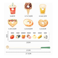 Food Threading Beads Hand-Eye Coordination Wooden Threading Beads Set Wooden Stringing Toy Toddler Lacing Toy with Cord Safe