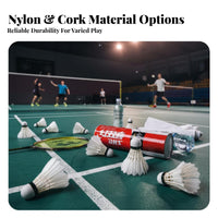 Badminton Birdies 12 Pack Solid Cork Head Badminton Shuttlecock Recreational Use Training Shuttlecock for Amateurs, Beginners, Outdoor, Backyard, Park