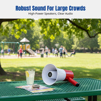 Rechargeable Handheld Megaphone Speaker, Recording, Multi-Mode, Outdoor Loudspeaker for Gatherings