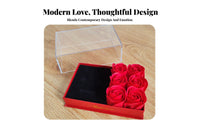 Rose Flower Jewelry Box Double Compartment Clear Acrylic Gift Box Romantic Design Necklace Band Presentation Case for Wife, Women, Anniversary