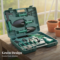 10 Pieces Garden Tool Kit Versatile Garden Tool Set Sturdy Gardening Tools with Storage Case for Outdoor, Balcony, Lawn Care