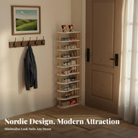 Space-Saving Design Vertical Corner Shoe Stand Multi-Tier Vertical Shoe Stand Large Capacity Entryway Furniture Sturdy Construction for Apartment Dwellers, Homeowners, Families, Small Areas, Hallway, Bedroom, Closet