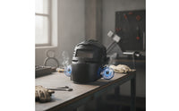 True-Color Metalworking Helmet with Fan Heat-Resistant Auto-Darkening Metalworking Helmet Breathable Safeguarding for Workshop