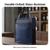 Two Bottle Drinks Bag Waterproof 2 Bottle Vino Bag Zipper Closure Zippered Bottle Tote for Business Professionals, Couples, Banquets, Parties