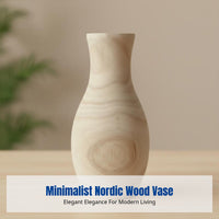 Modern Minimalist Wooden Vase, Desktop Flower Arrangement, Home & Garden Decor