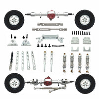 RC Car Metal Upgrade Kit Rough Terrain RC Car Parts with Wheels Convenient Damping System Tuning Kit for Model Builders