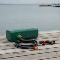 Portable Diaphragm Wash Pump with Hose Coiled Washdown Pump Kit Sturdy for Outdoor Cleaning, Vehicle Rinsing