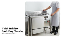 Commercial Breading Machine Sturdy and Hard-Wearing Fried Chicken Breader Easy to Clean Commercial Food Breader Station for Caterers, Chefs, Cafeteria