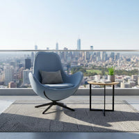 Light Luxury Design Swivel Egg Chair Ergonomic Curved Back Eggshell Leisure Chair Comfortable Upholstery Upholstered Swivel Armchair High-Density Foam Cushion for Balcony, Bedroom, Reading Nook, Office