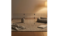 Black Mesh Pet Barrier Panel Iron Wire-Grid Dog Fence Freestanding Indoor Isolation Gate Good Ventilation