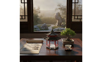 Two-Tier Chinese Pavilion with Pagoda Roof Ornate Pavilion Model Hexagonal Miniature Pagoda Traditional for Collectors