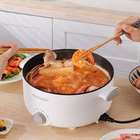 Electric Hot Pot with Steamer 110V US Standard Electric Cooking Pot with Steamer Multifunctional Non Ramen Cooker for Small Families, Dorm Room