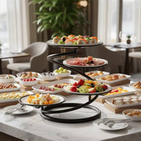 Tiered Serving Stand Multi-Level Spiral Serving Stand Tabletop Space-Saving for Hosts, Parties, Buffets