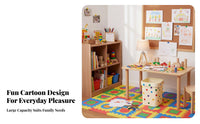 Lavatory Rubbish Bin Cute Design Paper Basket Easy to Clean Small Trash Can for Students, Kids