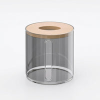 Toilet Paper and Tissue Box for Living Room, Round Wooden Tissue Box Holder, Modern Paper Towel Dispenser for Kitchen Roll, Minimalist 1 Pack