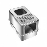 Stainless Steel Litter Box Easy to Clean Extra Large Cat Box Anti-Splash