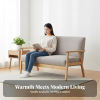 Japanese aesthetic Wood Frame Armchair Retro Design Sofa Modern Minimalist Couch space-saving Size for Apartment Dwellers, Office Managers, Business Owners, Living Room, Homestay, Reception Area, Bedroom
