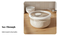 Moisture-Proof Large Capacity Rice Container Airtight Seal Sealed Rice Bin Easy to Clean for Countertop, Cabinet