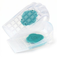 Silicone Heel Pad Cushioned Heel Cup Insert Foot Support Transparent Gridded Underside