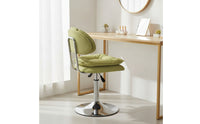 Height-Adjustable Swivel Vanity Chair Padded Swivel Stool with Backrest Cushioned Vanity Chair High-Density Foam for Makeup Room