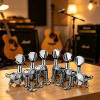 6 Pieces Closed-Gear Guitar Locking Tuners Precision Guitar Tuning Machines with Sealed Housing Easy to Install Locking Tuner Accurate for Guitarists, Luthier
