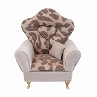 Miniature Leopard-Print Sofa Cushioned Jewelry Box Upholstered