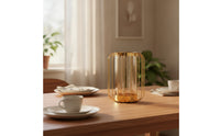 Vase with Metal Cage Gold-Tone Lantern Vase Tabletop Glass Flower Holder for Dining Table, Living Room, Entryway Console