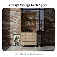 Vintage Design unrestrictedstanding Open storage unit Multi-Functional unrestrictedstanding Open Shelf Unit Multifunctional Storage Furniture Large Capacity for Book Lovers, Families, Homeowners, Study Room, Bedroom