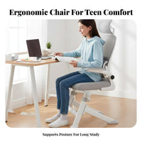 Ergonomic Design Adjustable Student Chair Lumbar Support Desk Seat Reclining spine supportrest Computer Seating Breathable Mesh spine support for Teenagers, Students, Home-Based Professionals, Study Room, Workspace, Bedroom