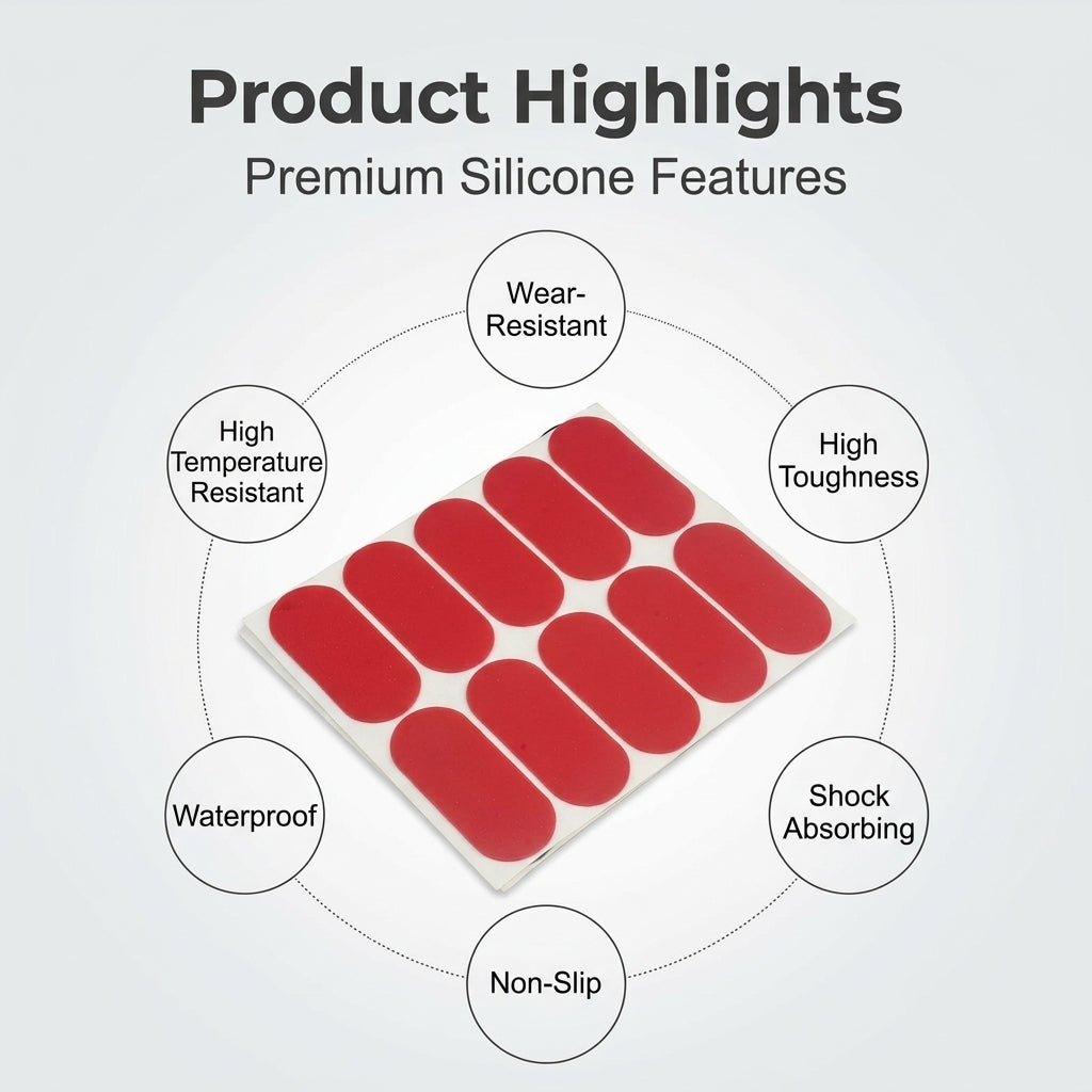 Silicone Adhesive Pads for Electronics, Non-Slip Rubber Bumper Pads for Cabinet Doors, Self Adhesive Dampening Pads