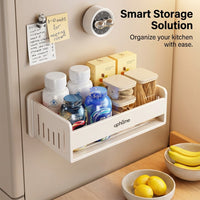 Cabinet Metal Fridge Organizer and Wall for Home Use, Rectangular Refrigerator Storage for Students and Kitchen