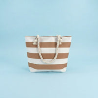 Striped Canvas Beach Bag Reusable Striped Canvas Tote Bag Waterproof Textile
