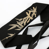 Black Embroidered Waist Belt Bow Knot Tie Waist Belt Lightweight Fashion Accessory Easy to Match