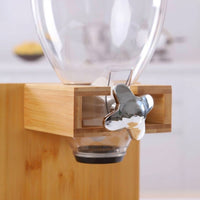 Countertop Dispenser with Wooden Base Minimalist for Pantry