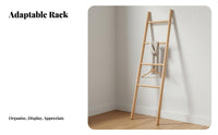 Japanese Design Leaning Blanket Rack Space-Saving Decorative Blanket Ladder Multi-Functional Clothes Stand Multifunctional for Minimalists, Apartment Dwellers, Gift Givers, Bedroom, Entryway, Living Room, Bathroom