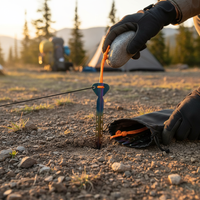 Titanium Alloy Tent Stakes 16cm V-Shaped Ground Pegs for Outdoor Camping and Beach Canopies