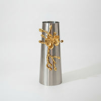 Vase with Floral Decoration Silver Metal Vase Elegant for Wedding Reception