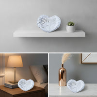 Heart-Shaped Base with Wing Texture Feathered Decor Unique for Vanity, Desk