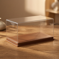 1:24 Scale Leather Acrylic Dustproof Display Case with LED Lights for Alloy Car Models