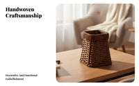Rattandesign Weave Woven Compartment Tray Multi-Purpose Household Storage Versatile Organization Handwoven for Homemakers, Office Workers, Desktop, Living Room, Kitchen, Bathroom