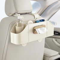 Car Seat Organizer with Cup Holder Hanging Car Tissue Holder with Phone Slot Seatback Storage Box Multi-Functional Space-Saving
