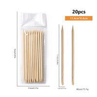 20 Pieces Wooden Manicure Stick Natural Orange Tree Wood Stick Wooden Cuticle Pusher Sturdy Tool Long-Lasting for Manicurists
