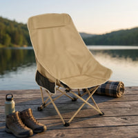 Camping Chair with Carry Bag Padded Folding Chair with Side Pocket Furniture High-Back Portable for Campers, Fishing, Picnics