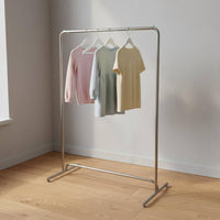 Adjustable Height Stainless Steel Clothing Rack Heavy Duty Double Garment Rack Minimalist Clothing Display for Boutique Owners, Showroom