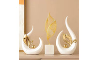 Elegant Accent Piece Modern Abstract Ceramic Sculpture Long-Lasting Luxury Table Ornament Modern Art Sculpture for Living Room, TV Cabinet, Bookshelf, Office Desk