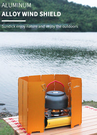 Mountain Guest Outdoor Camping Stove Windshield, Folding Aluminum Alloy, 12 Pieces