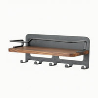 Key Holder with Shelf Sturdy Wall Key Rack with Shelf Space-Saving Organizer for Mudroom